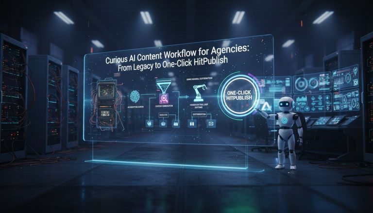 Curious AI Content Workflow for Agencies: From Legacy to One-Click HitPublish